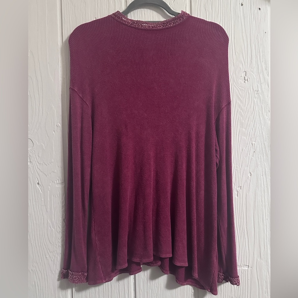Altar'd State Burgundy Long Sleeve Top